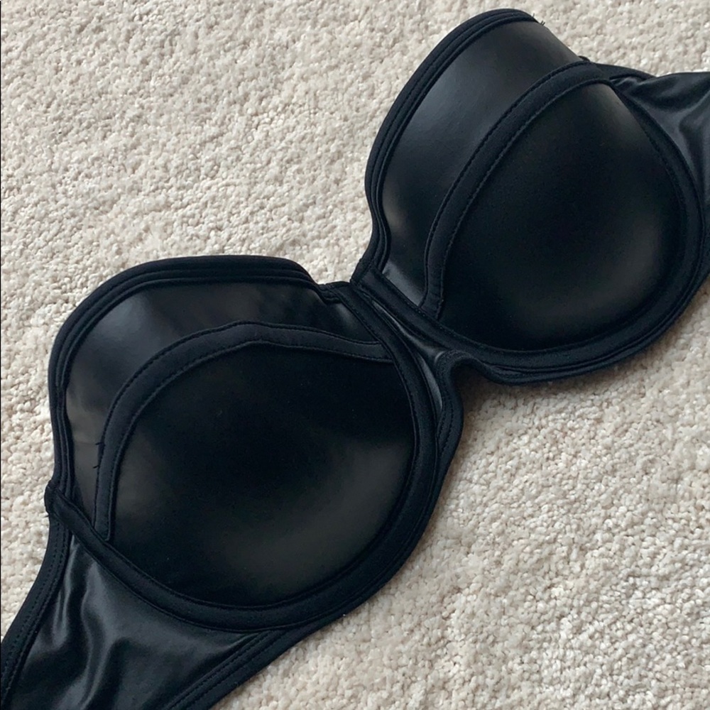 Black faux leather bandeau (Triangl dupe)